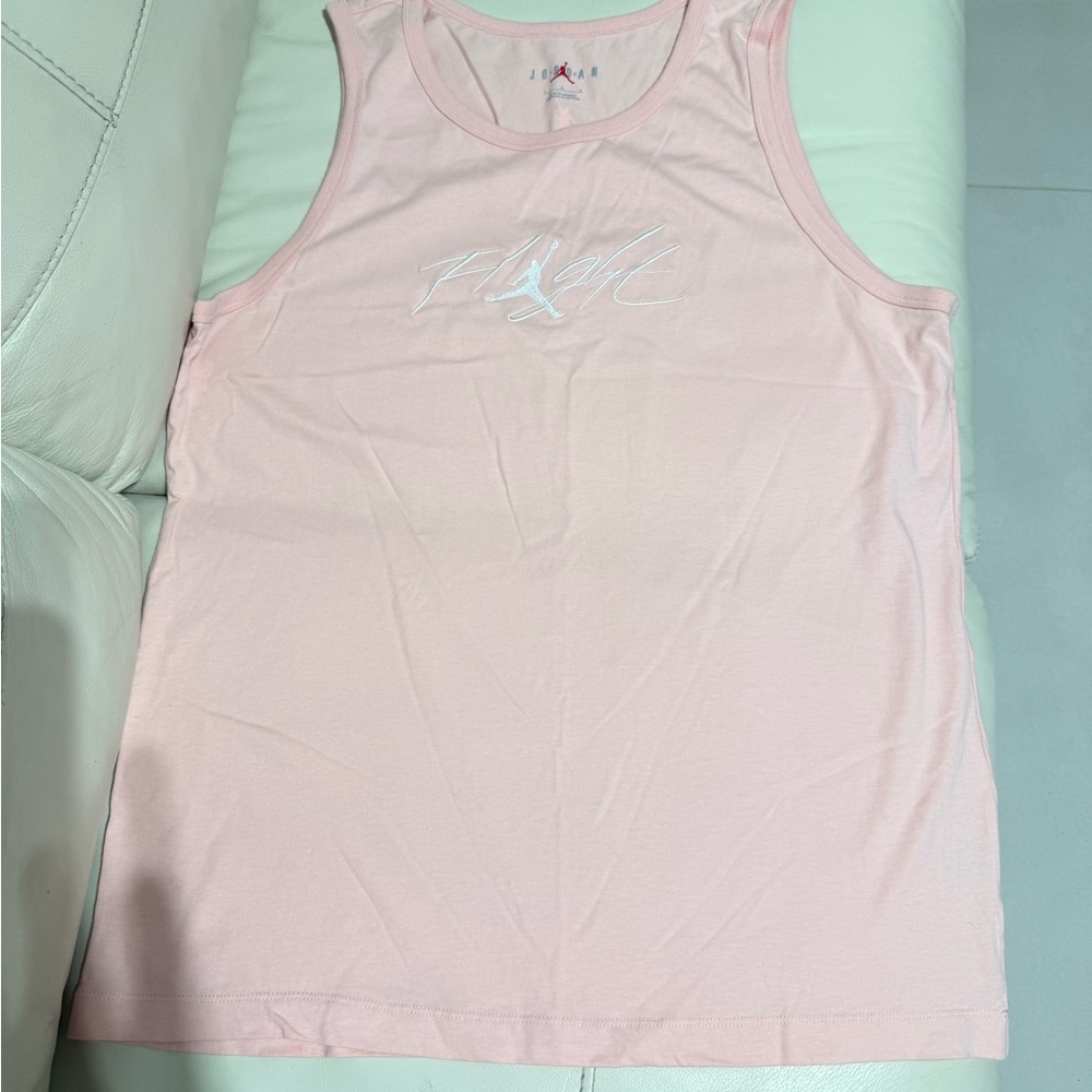 Jordan Pink Tank Top with White Logo